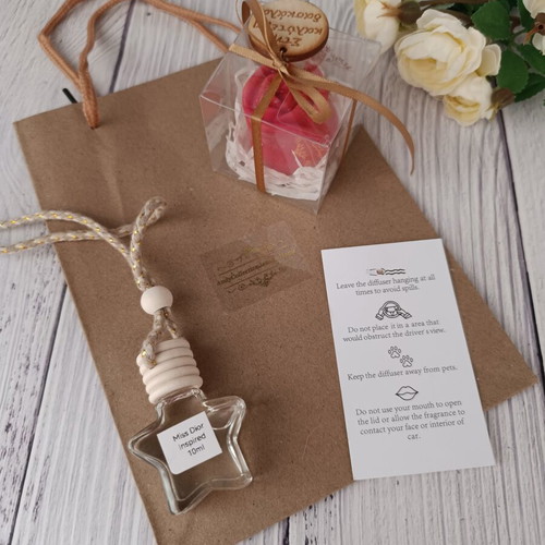Handmade Gift Set for Teacher with Wax Rose and Car Air Freshener