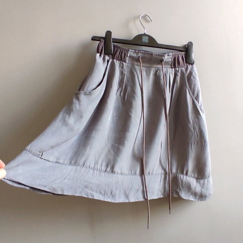 Viscose skirt like new, grey-turquoise with pockets, size Small