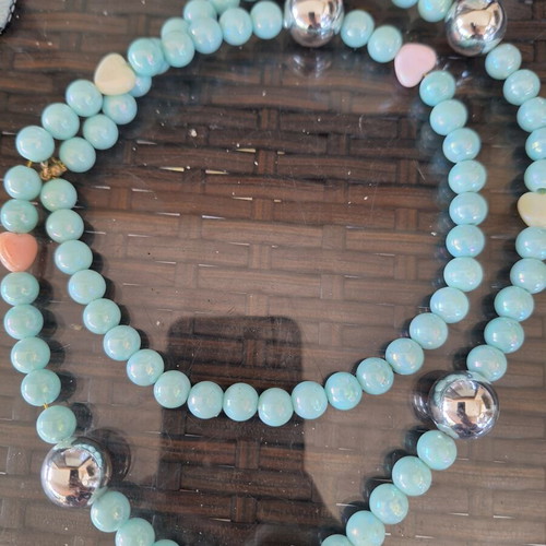 Long necklace new, turquoise and silver