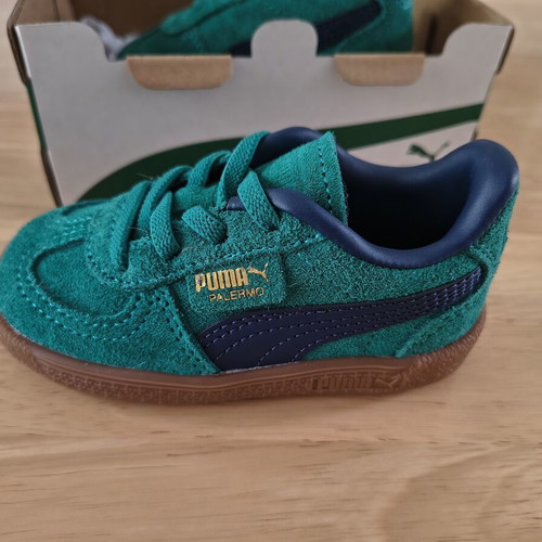 Puma Palermo baby shoes size 21 new, suede green and blue