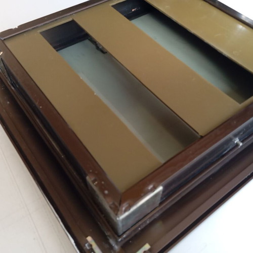 Electrical metal flush panel covers and rails 2-row set like new