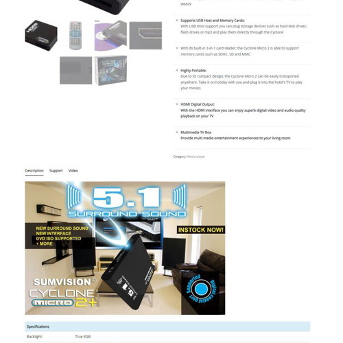 Cyclone Micro 2+ media player new
