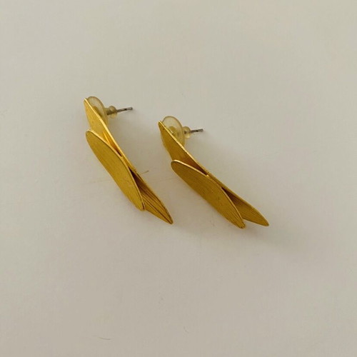 Earrings handmade gold color used