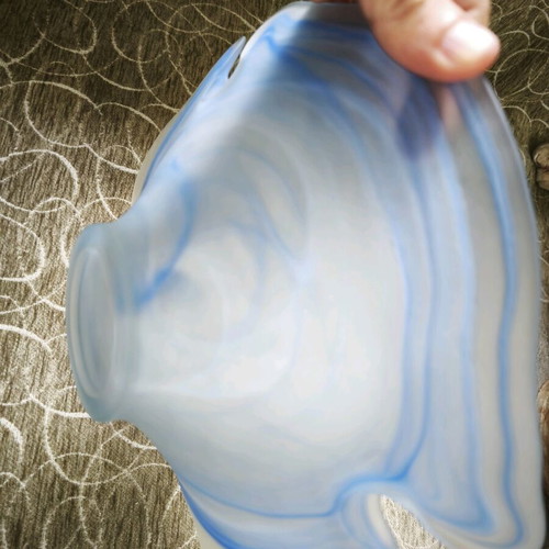 Opaline platter like new, blue shades