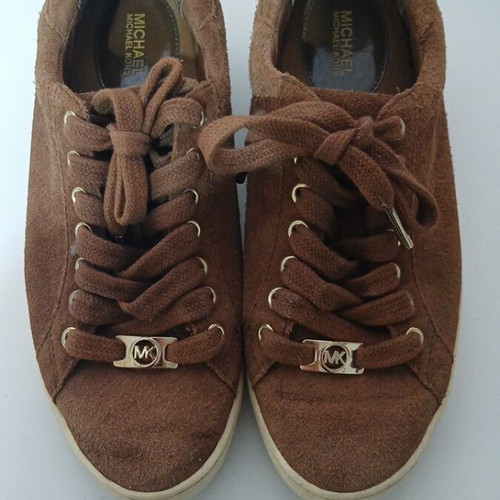 Michael Kors women's sneakers suede used, brown, size 36