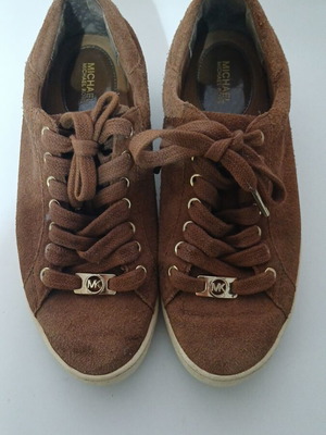Michael Kors women's sneakers suede used, brown, size 36