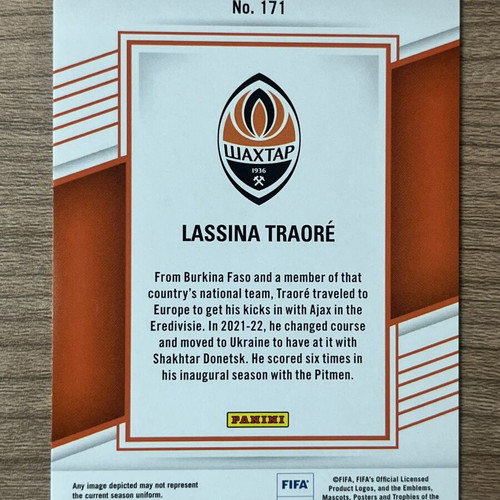 Panini Donruss Elite FIFA Soccer Card Lassina Traoré green 1/5 like new