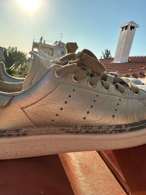 Adidas Stan Smith new bold sneakers size 36 2/3, like new, gold leather