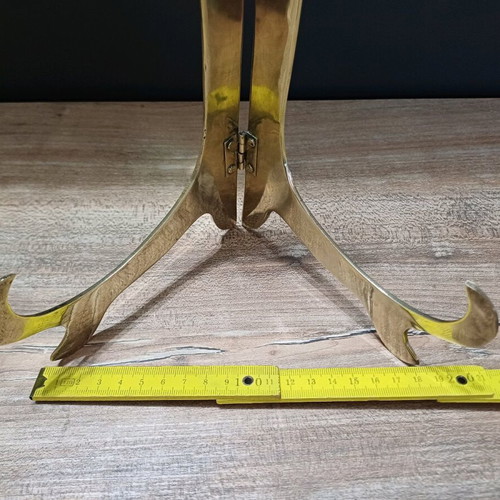 Brass display easel used, solid brass folding support stand