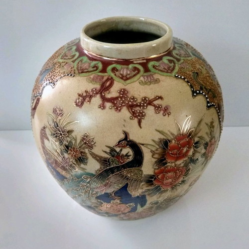 Satsuma vases used, 2 large, height 25 cm