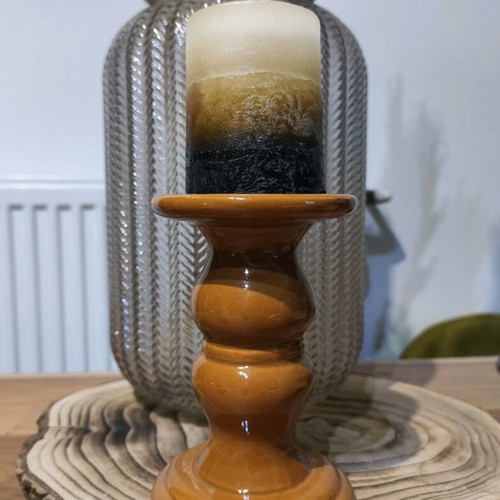 Brown candlestick height 17cm like new