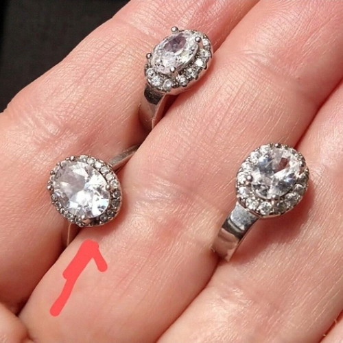 Vintage silver jewelry set Princess used, 925 sterling with cubic zirconia