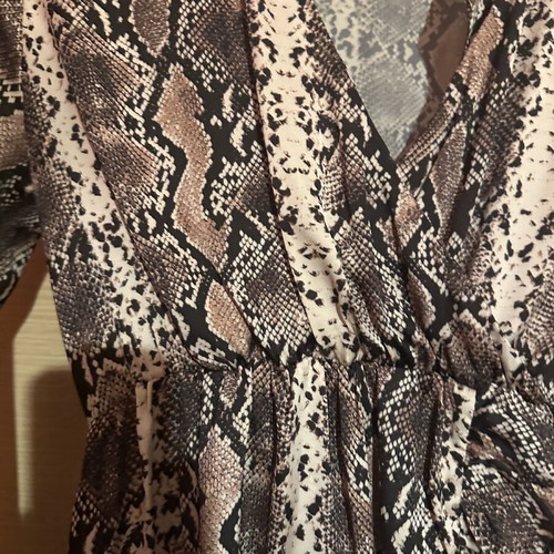 Animal print satin dress like new, airy with asymmetric hem
