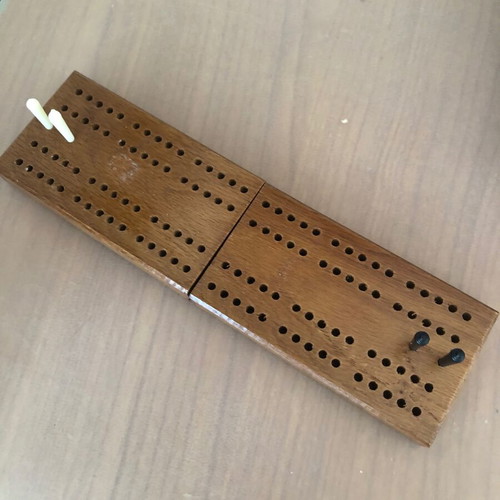 Folding cribbage board vintage game