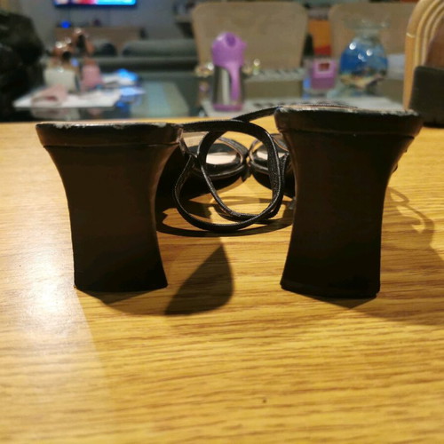 Leather black sandals used, size 36, missing heel cap