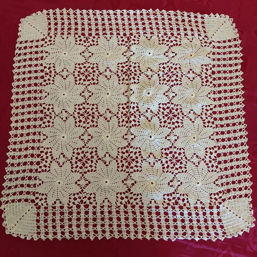 Crochet doily set handmade 3 pieces beige new