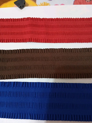 Elastic bands for crafts pack of 3 new, 6 cm, red, blue, brown