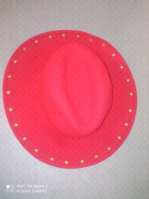 Accessorize red wool hat like new, 100% wool with gold studs