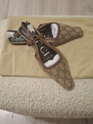 Gucci slingback ballerinas like new, size 35, beige and brown