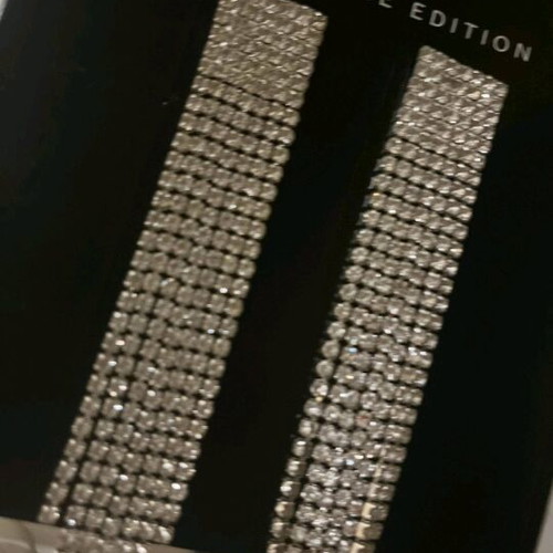 Large earrings with silver zirconia like new