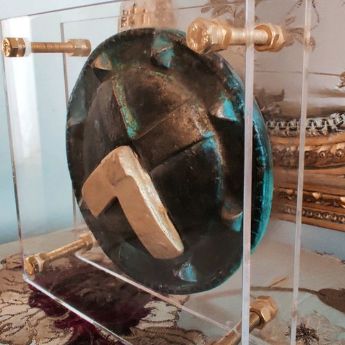 Decorative bronze Spartan war shield used