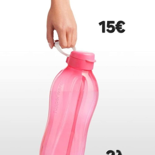 Water Bottle 2L with Straw and Handle, new