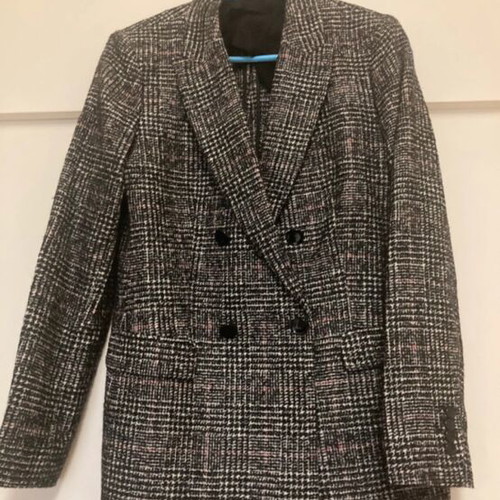 Massimo Dutti checked jacket like new, black and grey, size S