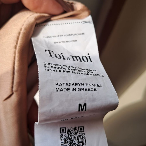 Toi & Moi satin wrap dress Medium used, nude paisley pattern