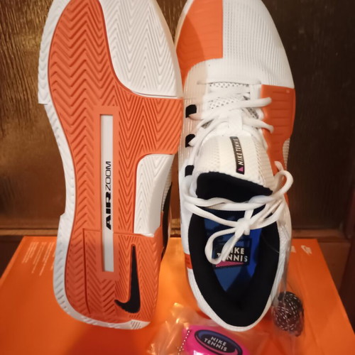 Nike sports shoes, white and orange, size 44.5