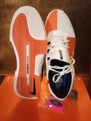 Nike sports shoes, white and orange, size 44.5