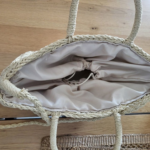 Straw handbag new, beige, 30cmx20cm