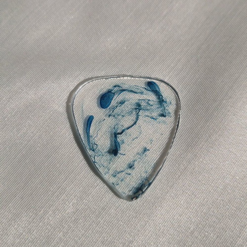 Handmade guitar pick from blue resin glass new