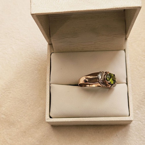 Rose gold ring 585 14k vintage Russian with central stone