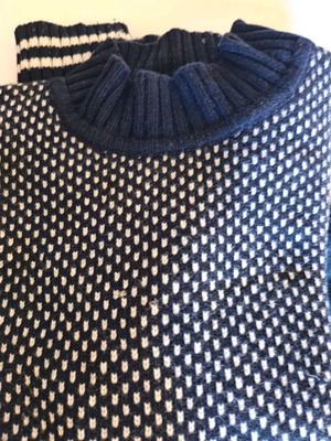 Redgreen men's turtleneck sweater 3XL like new, white and blue