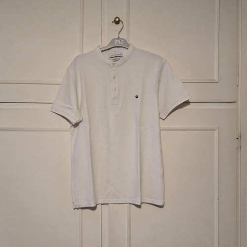 Men's Polo Shirt with Mao Collar Zara like new, white, size L