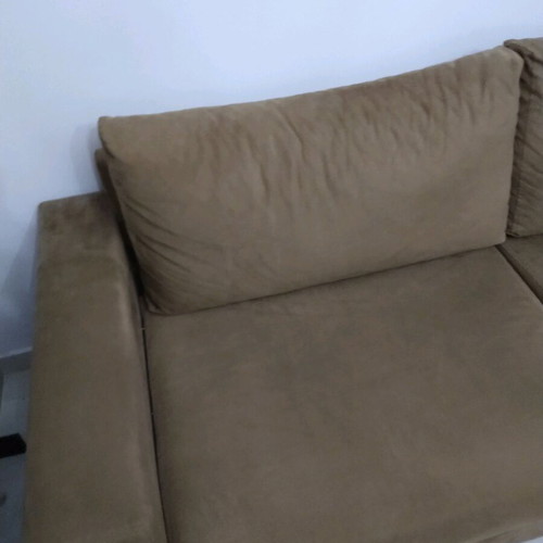 Σαλόνι δύο καναπέδων καινούργιο με ξύλο οξιάς και ύφασμα Αλκαντάρα