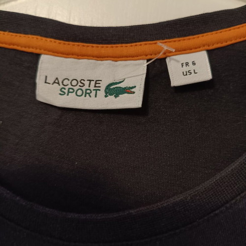 Lacoste Sport men's black cotton T-shirt, size L