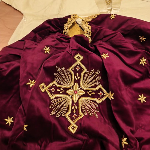 Complete Handmade Embroidered Priestly Vestment Like New