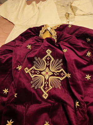 Complete Handmade Embroidered Priestly Vestment Like New