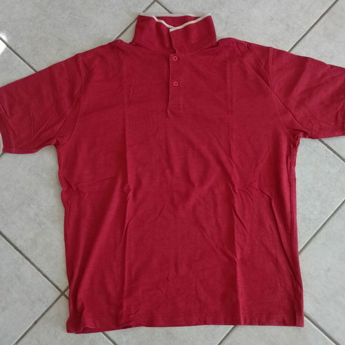 Del Piero men's t-shirt with collar and buttons size L like new, red
