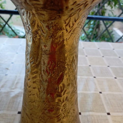 Traditional copper doumbek with embossed designs