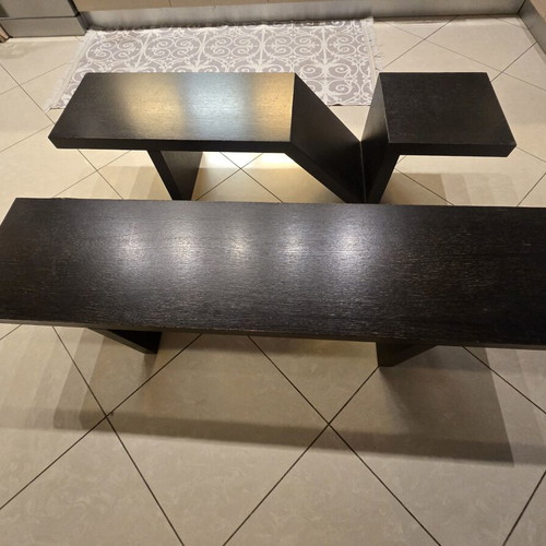 Coffee Tables set of 2 used, dark wenge wood