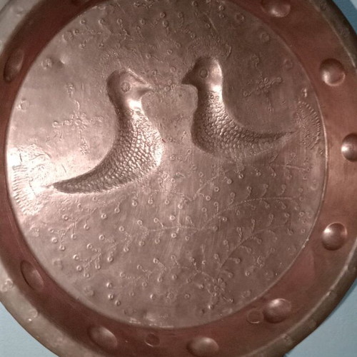 Decorative copper plate like new with beautiful design