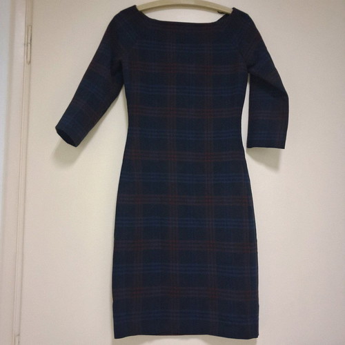 Zara dress used, square neck slim fit, size S blue