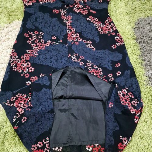 Women floral summer dress used as new, size L, viscose, blue