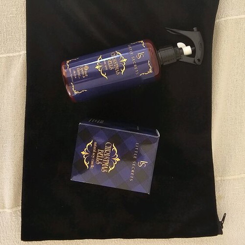 Little Secrets candle, gift room spray and velvet black pouch new pack