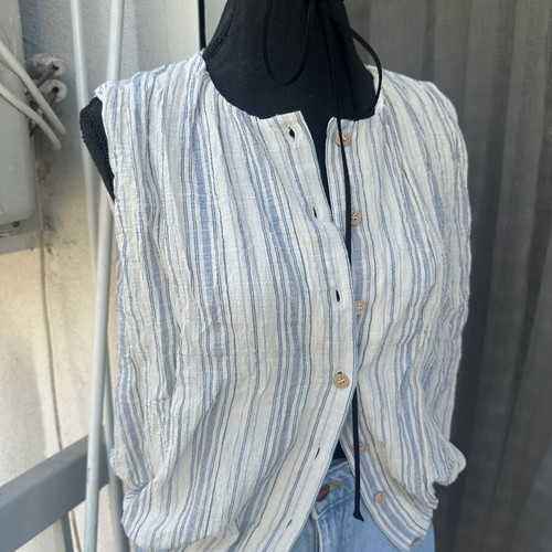 Zara striped shirt, white and blue