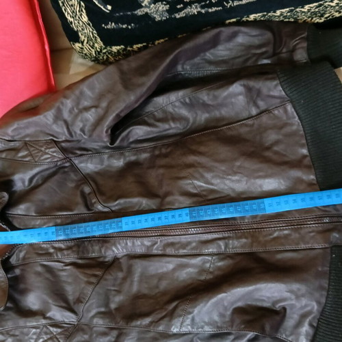 Women's leather jacket used, brown, size M