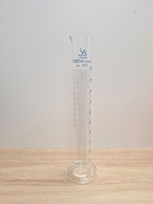 Ογκομετρικός γυάλινος σωλήνας 1000ml βαθμονομημένος καινούργιος
