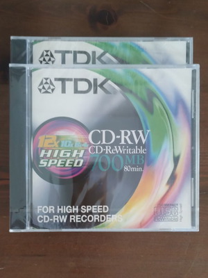 TDK CD-RW rewritable discs, blank